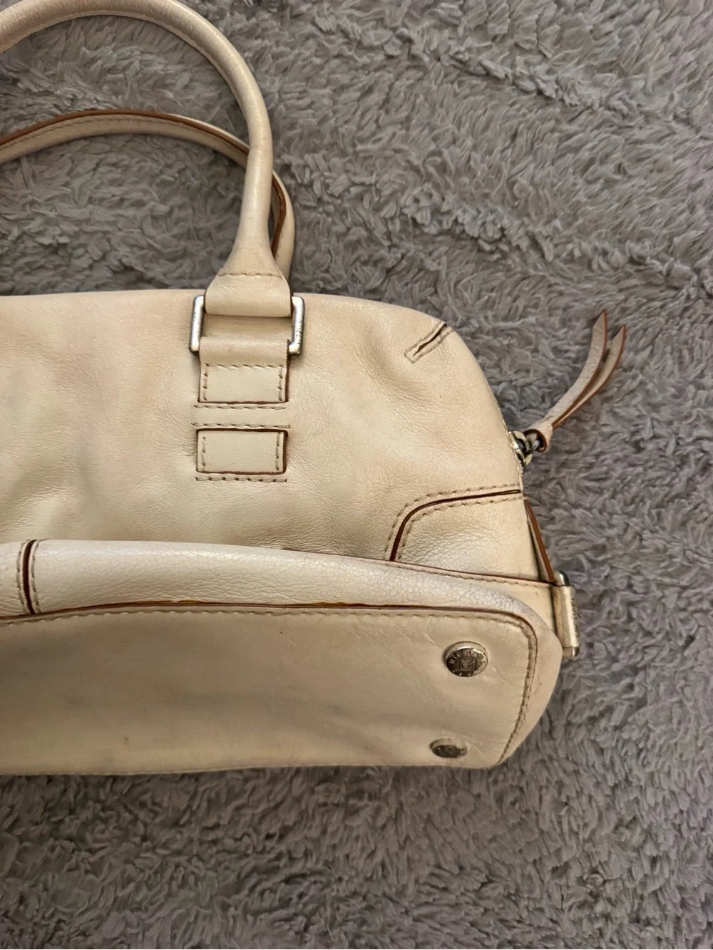 MICHAEL KORS Y2K Cream Leather Satchel Handbag